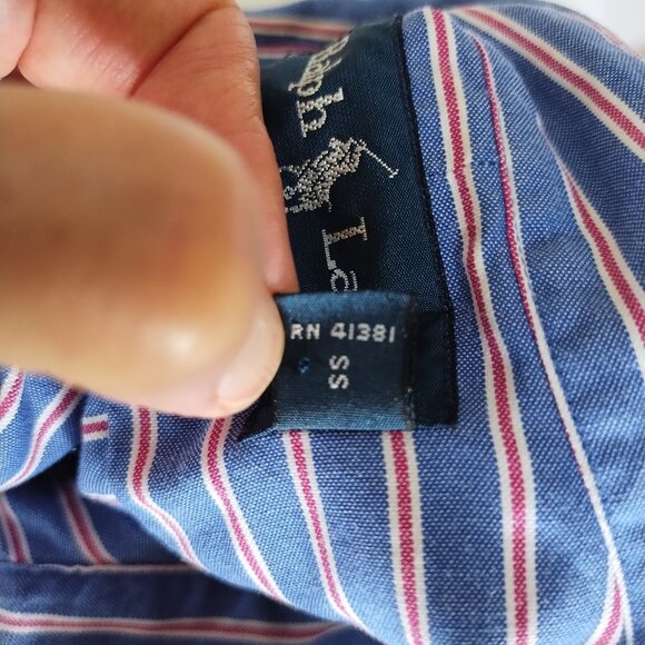 Ralph Lauren RN 41381 Mens Blue Button Down Dress Shirt Size L - Picture 5 of 7